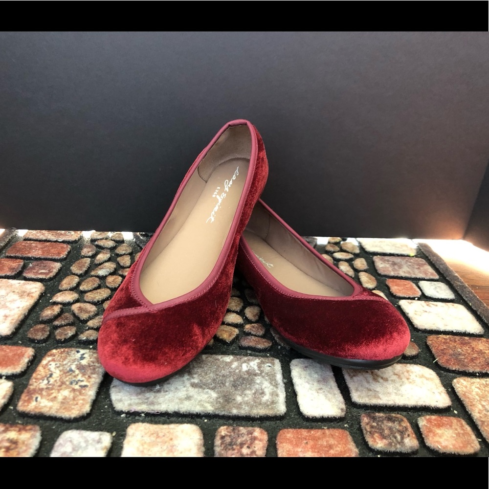 Easy Spirit red velvet flats